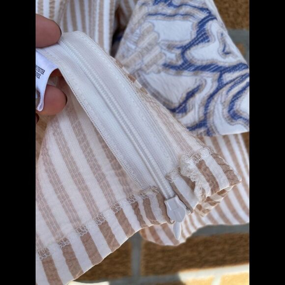 ALBERTO MAKALI SEERSUCKER OFF THE SHOULDER BLOUSE MEDIUM - Picture 11 of 13